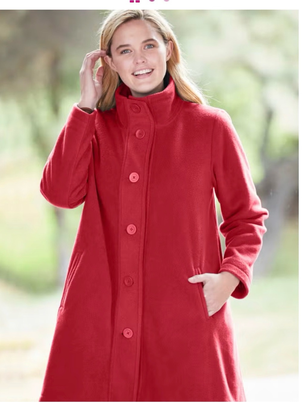 Women’s Plus Size Fleece Swing Funnel-Neck Coat (size 18-20)